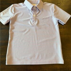 Boys Lavender Stripe Polo Shirt - Classic Collared Tee